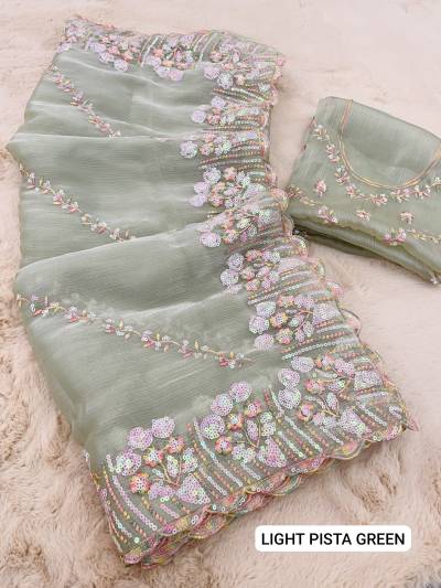 JK 755 BY SAGAR IMPEX PURE SOFT ZIMMY CHOO CHIFFON SILK SAREE MANUFACTURER IN INDIA